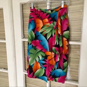 Dana Buchman Womens Size 4 Silk Floral Wrap Skirt